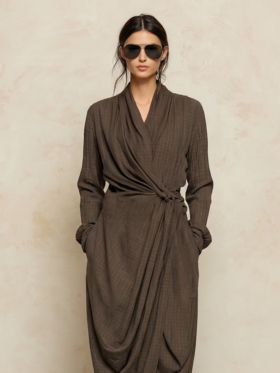 Roberta Wrap Tie-Waist Maxi Dress