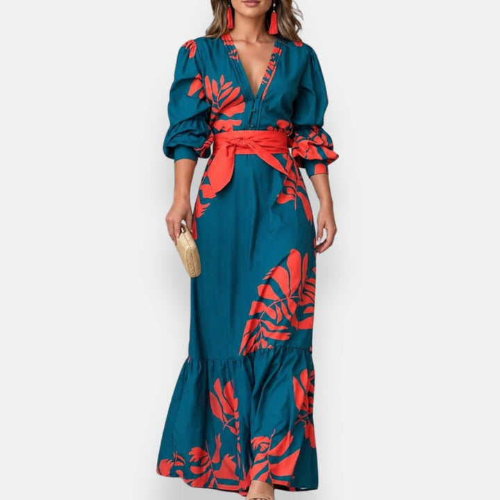Nancy Tropical Floral Maxi Dress