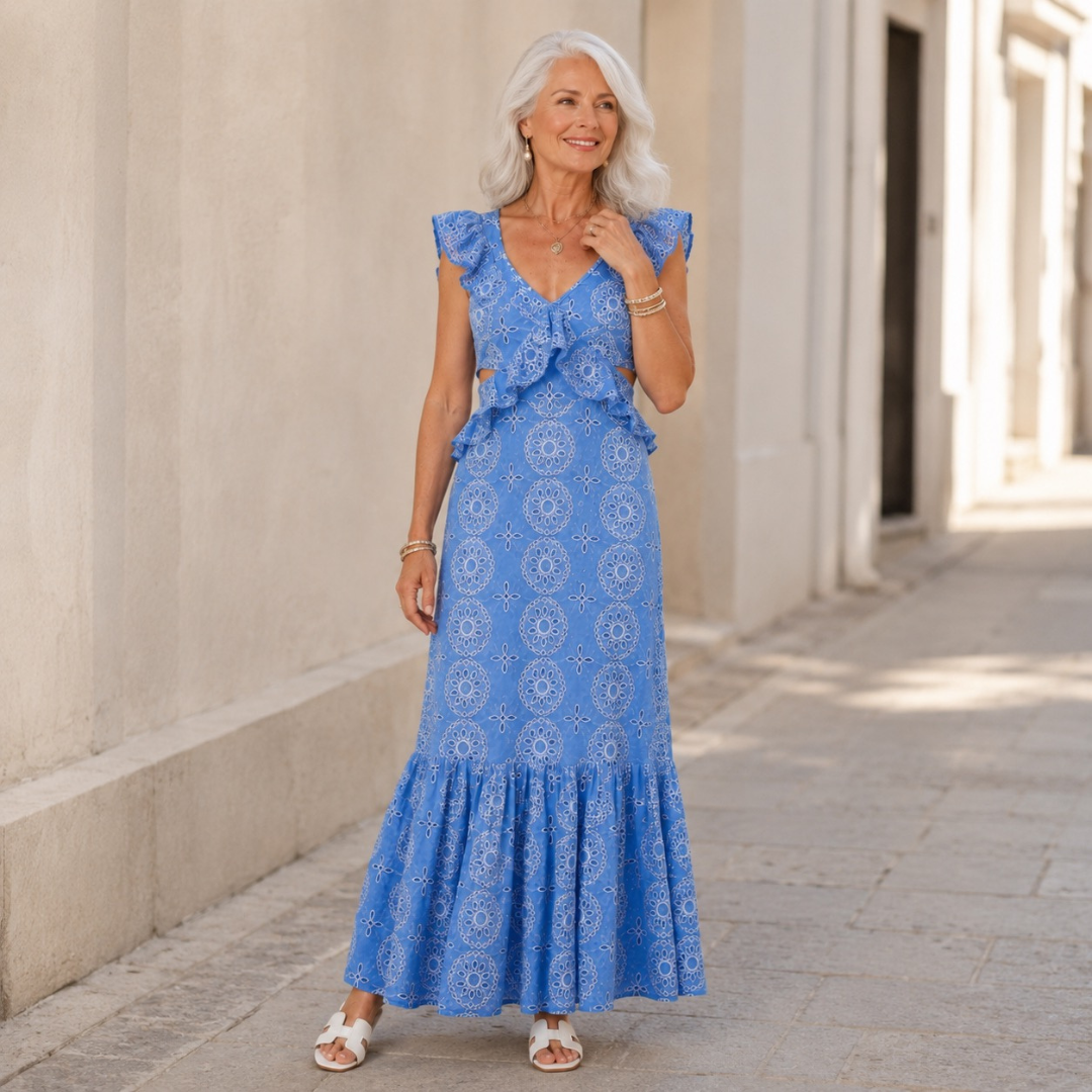 Alure | Sleeveless Ruffle Detail Midi Dress