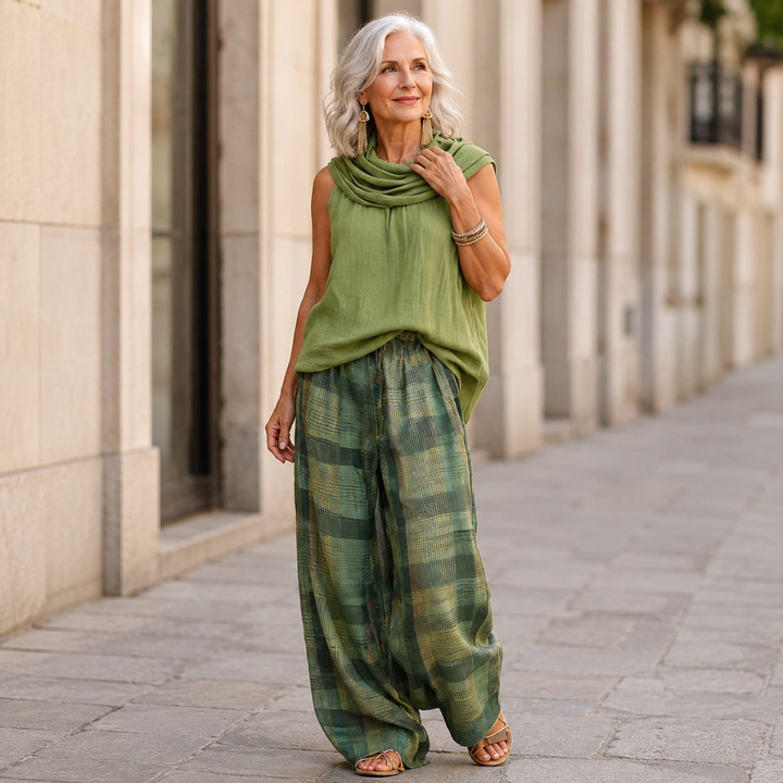 Lorin - Relaxed Boho Blouse and Wide-Leg Pants Set
