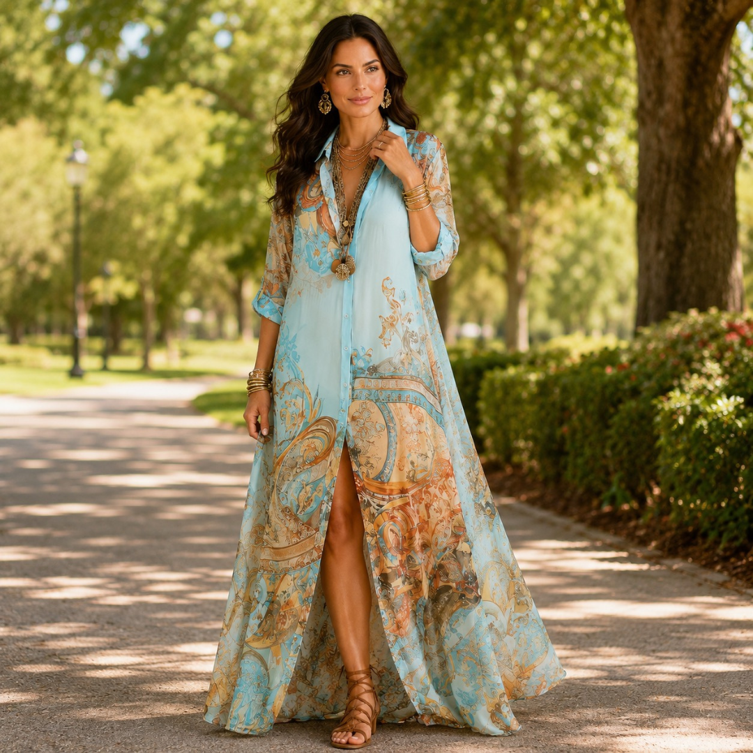 Maria | Elegant Mediterranean Blouse Dress