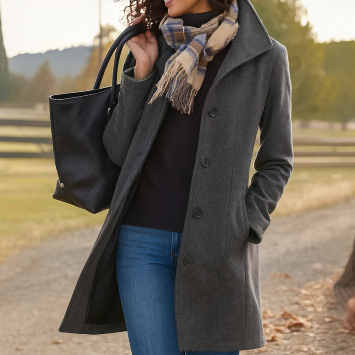 Evanna | Classic Button-Front Longline Coat