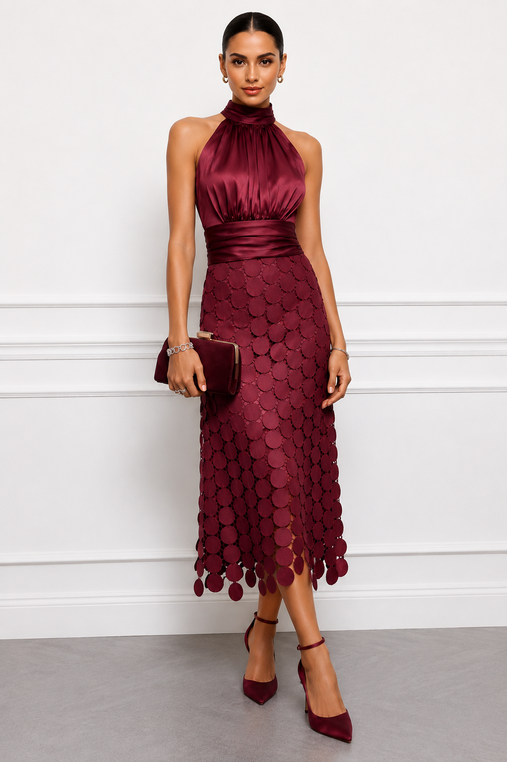 Luna | Halter Neck Midi Dress