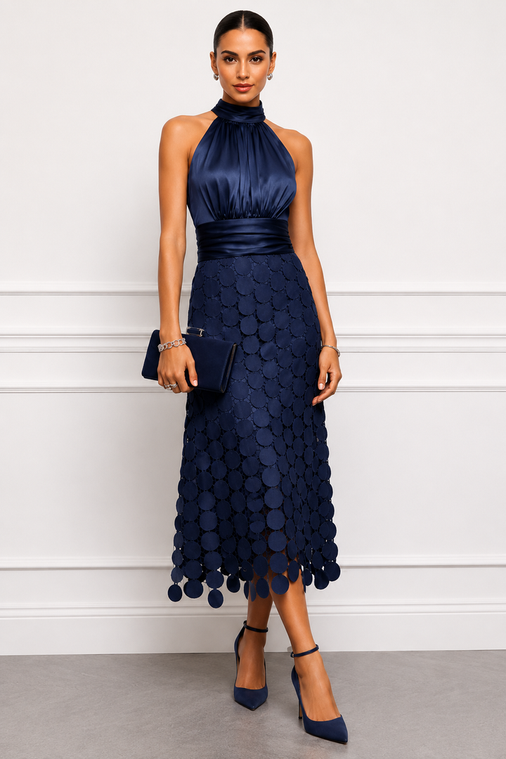 Luna | Halter Neck Midi Dress