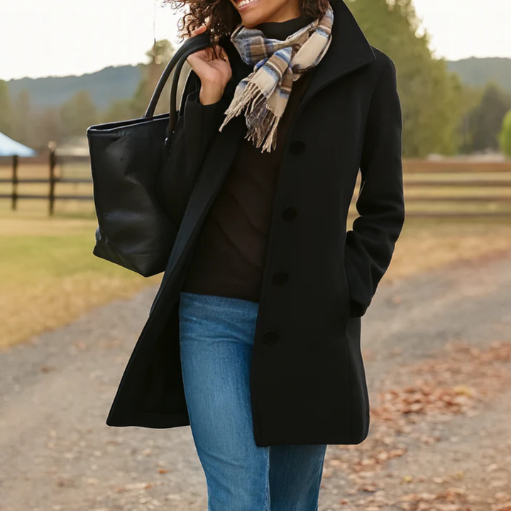 Evanna | Classic Button-Front Longline Coat
