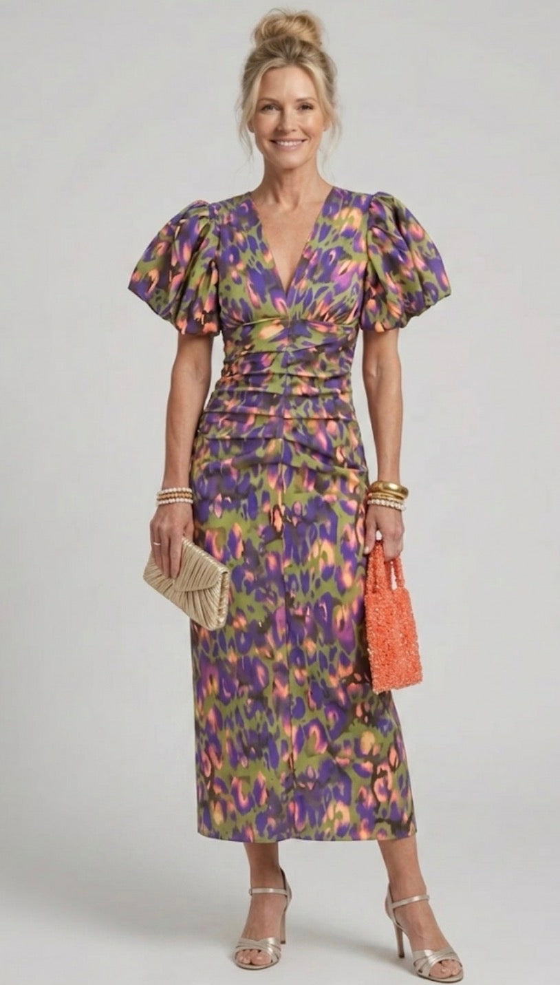 Stella & Grace™ | Vivid Pleated Midi Dress