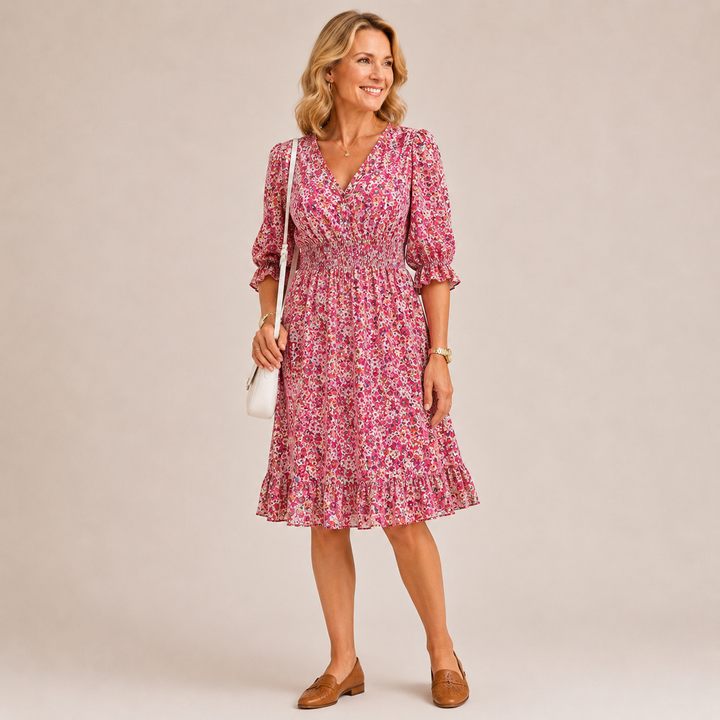 Camille | Effortless Floral Midi Dress