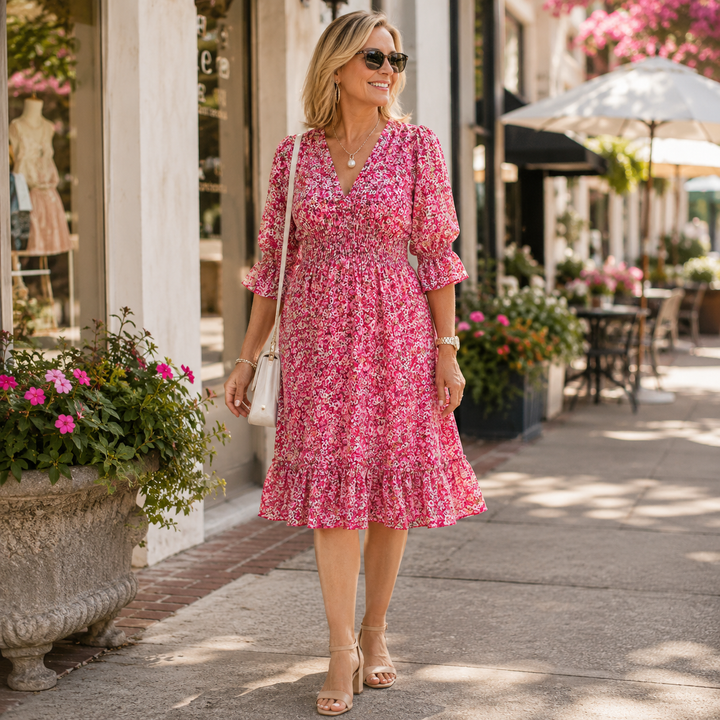 Camille | Effortless Floral Midi Dress