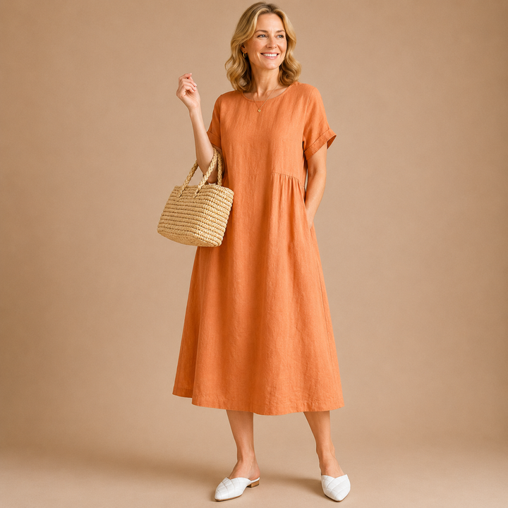 Bonnie | Effortless Linen Midi Dress