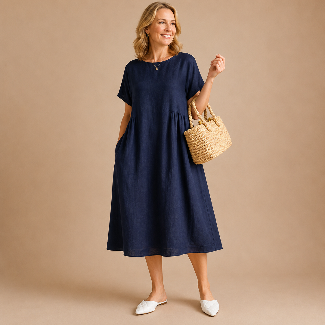 Bonnie | Effortless Linen Midi Dress