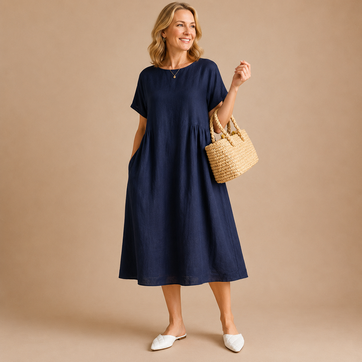 Bonnie | Effortless Linen Midi Dress