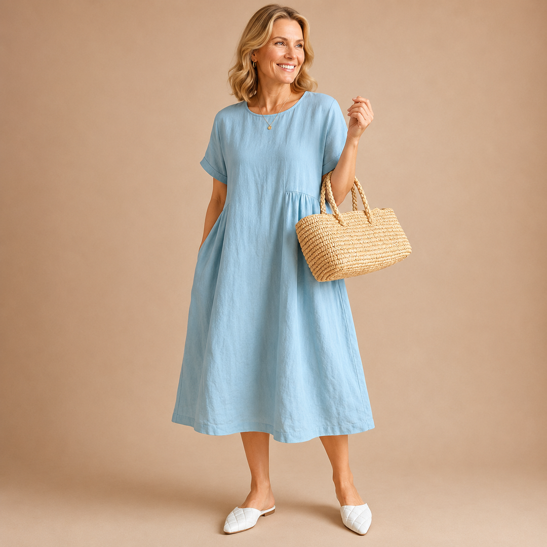 Bonnie | Effortless Linen Midi Dress