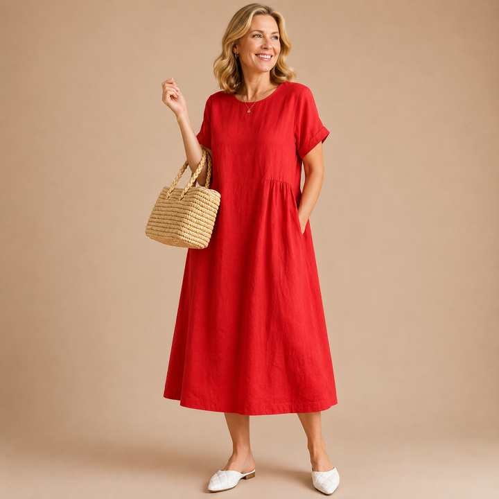 Bonnie | Effortless Linen Midi Dress