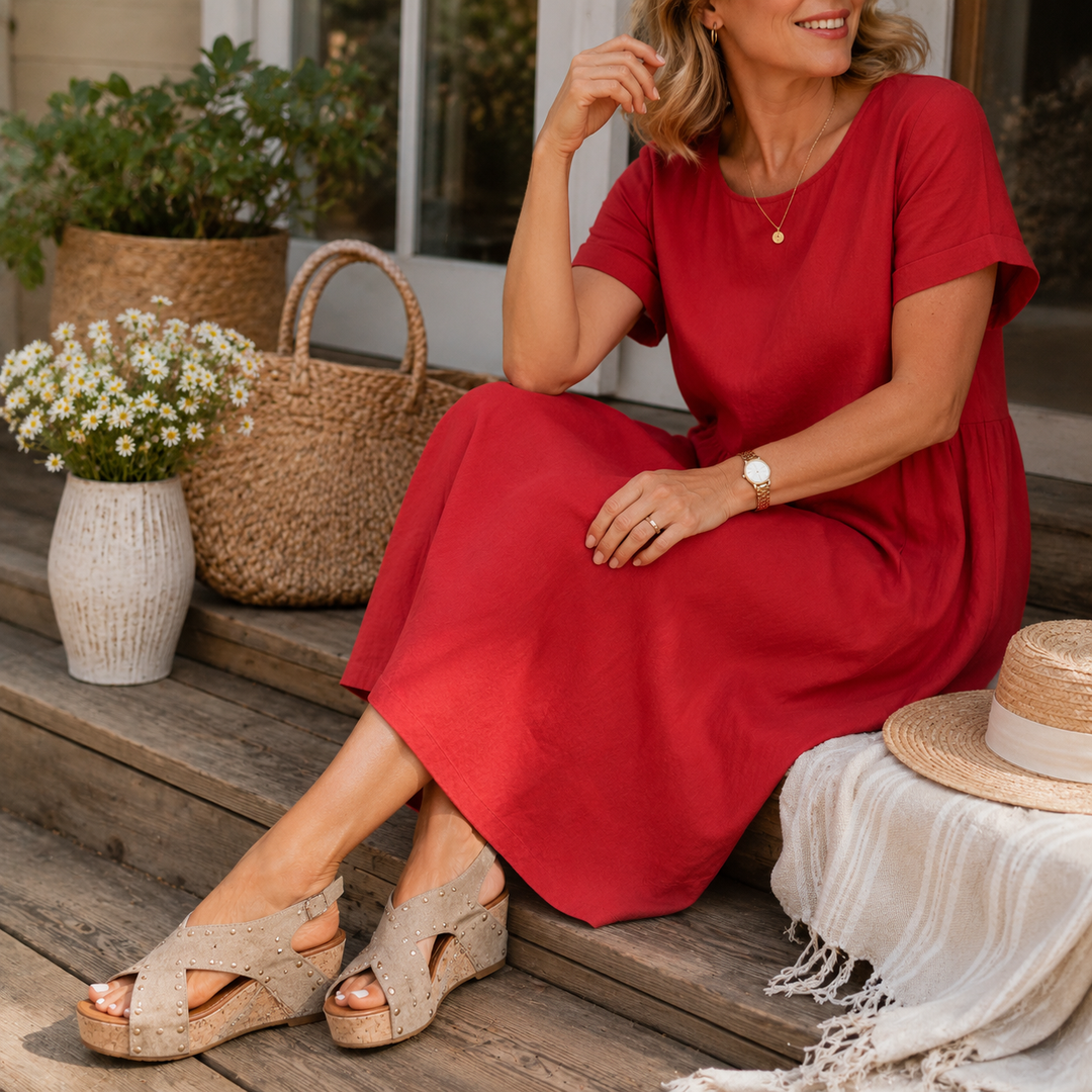 Bonnie | Effortless Linen Midi Dress