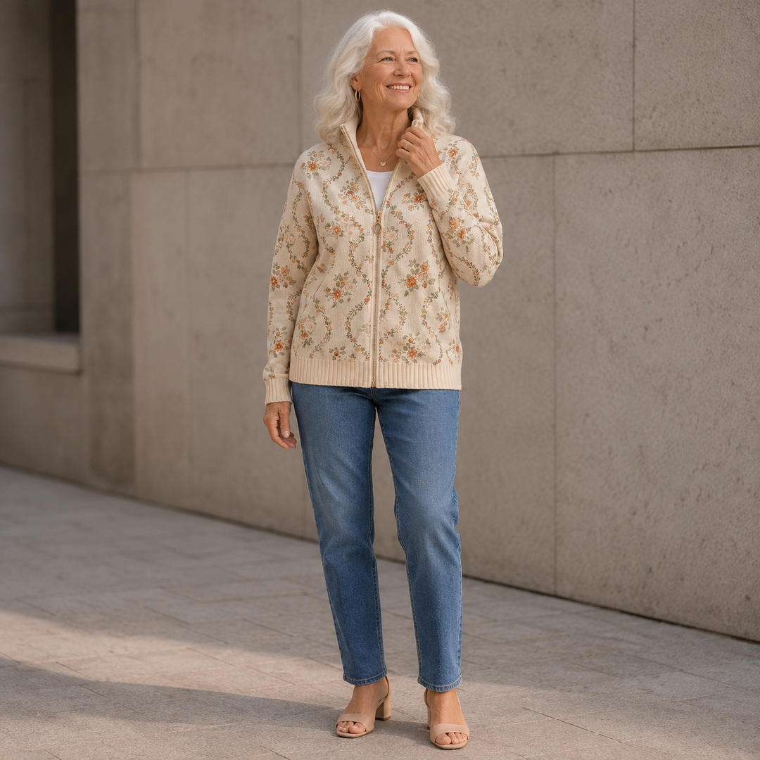 Persephone | Delicate Floral Vine Cream Print