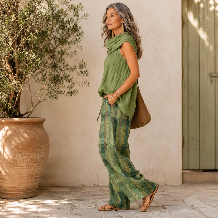 Lorin - Relaxed Boho Blouse and Wide-Leg Pants Set