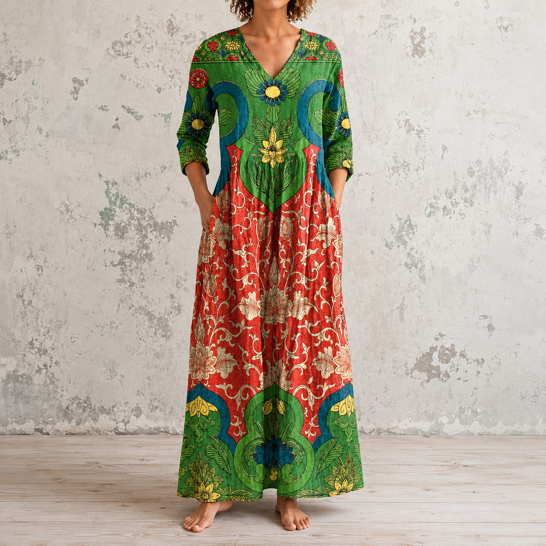 Sophia | Vintage Floral Maxi Dress