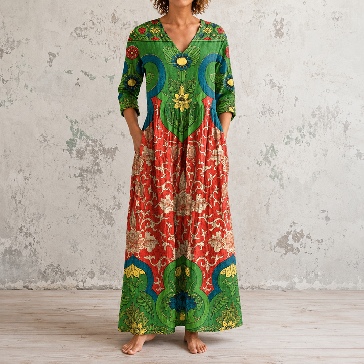 Sophia | Vintage Floral Maxi Dress