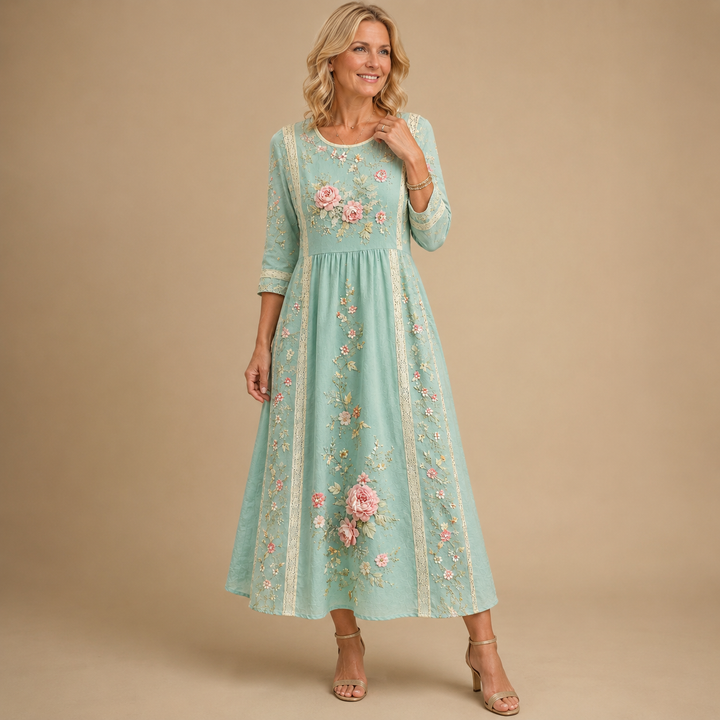 Blush Rose Garden Grace Midi Dress