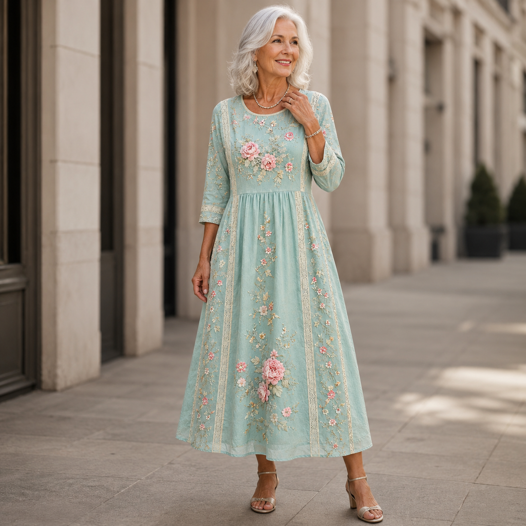 Blush Rose Garden Grace Midi Dress