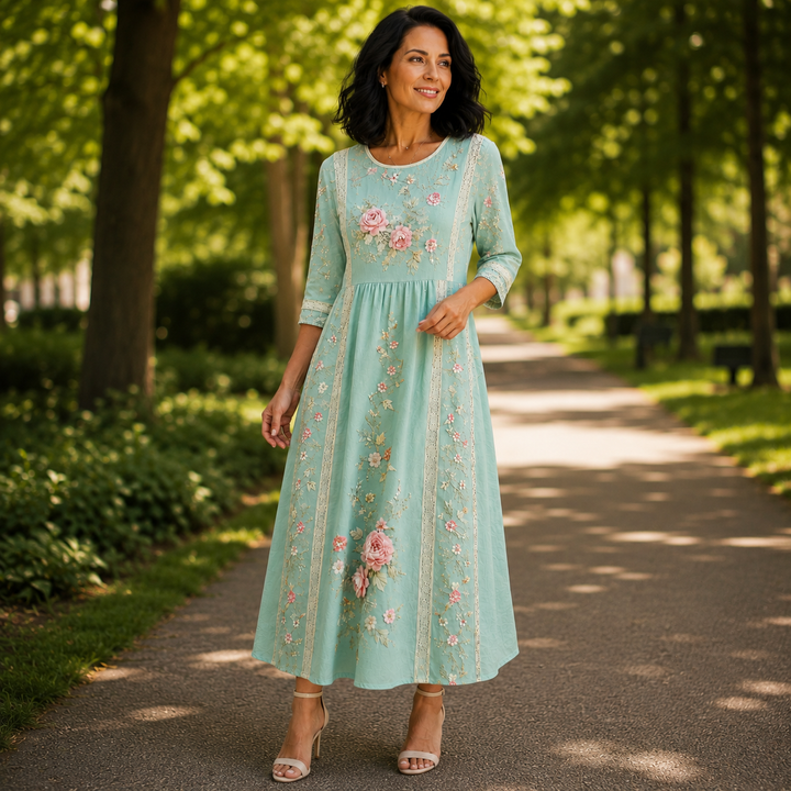 Blush Rose Garden Grace Midi Dress