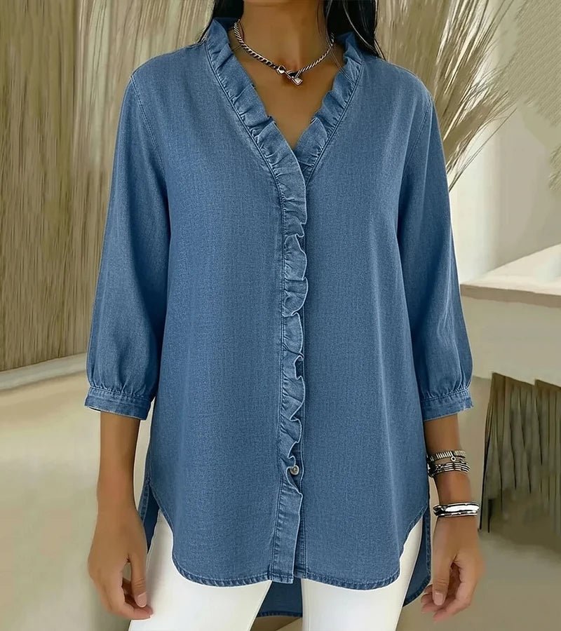 Abigail Elegant Denim Blouse
