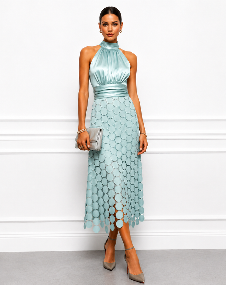 Luna | Halter Neck Midi Dress