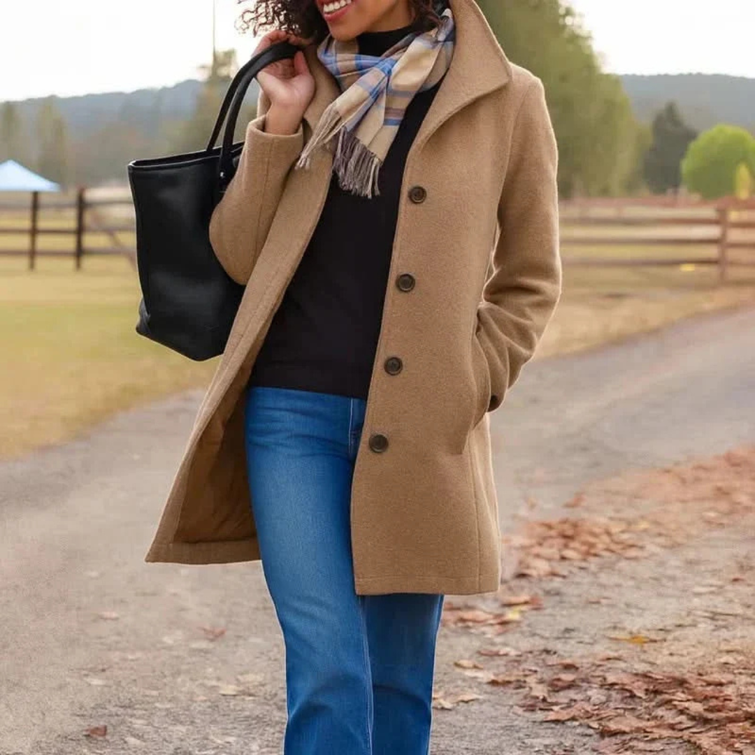 Evanna | Classic Button-Front Longline Coat