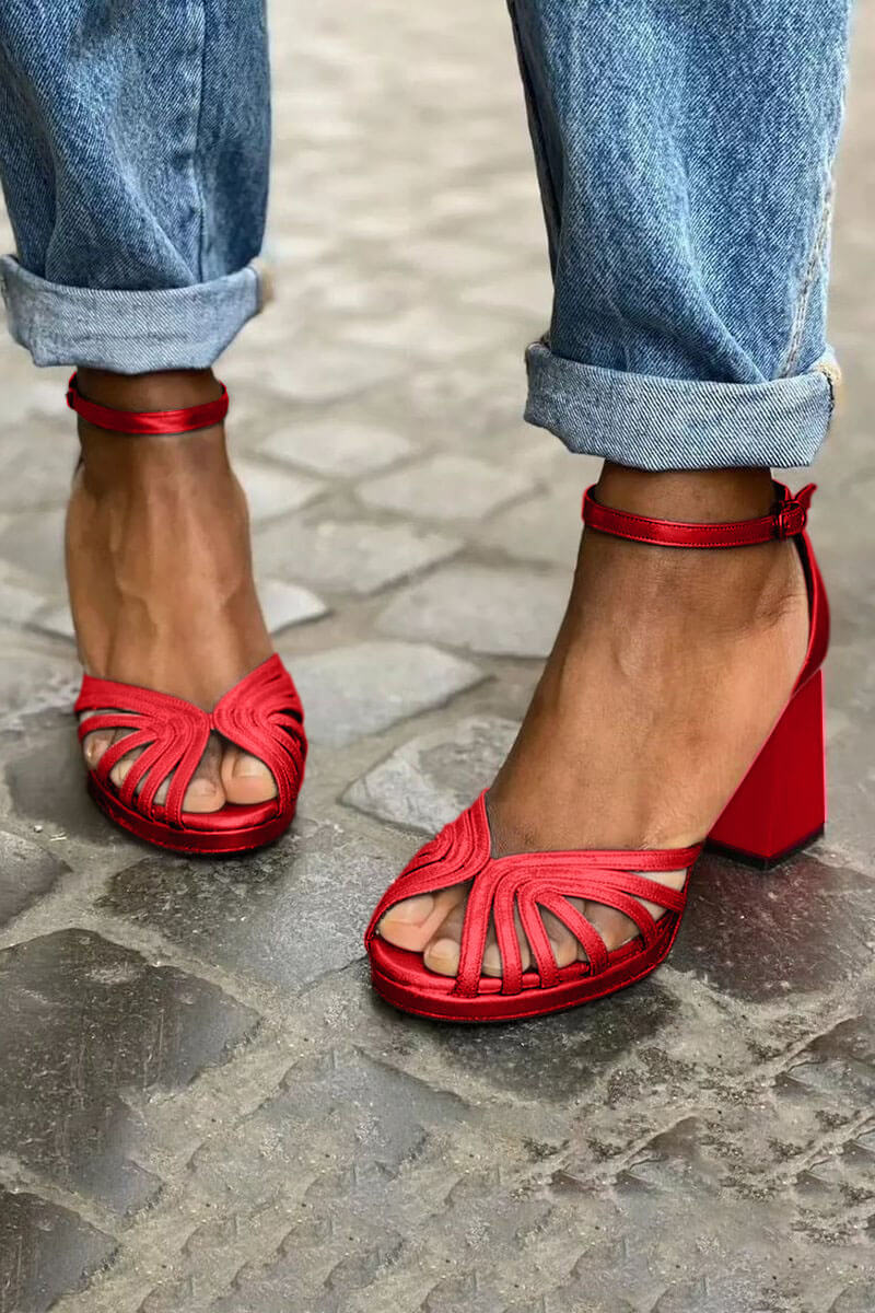 Bi-colored Heel Sandals