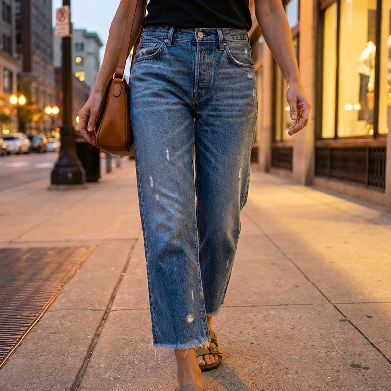 Clover | Retro Cropped Straight Jeans